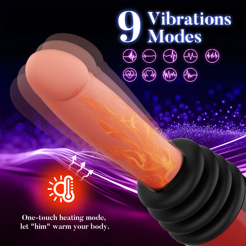 Acmejoy - 9 Thrusting Vibrating Heating Dildo Sex Machine Dildos
