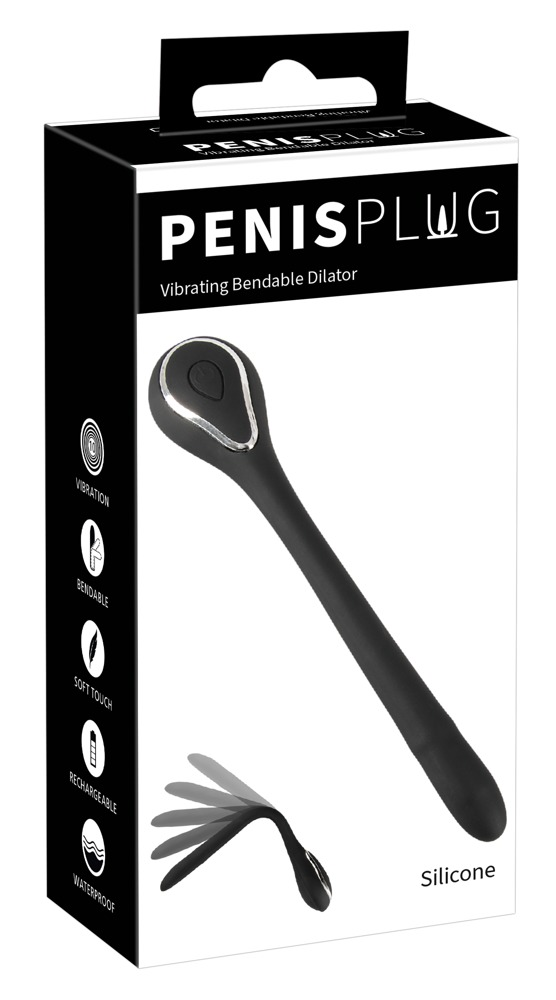 Penis Plug Vibrating Bendable Dilator with Size and Color Options