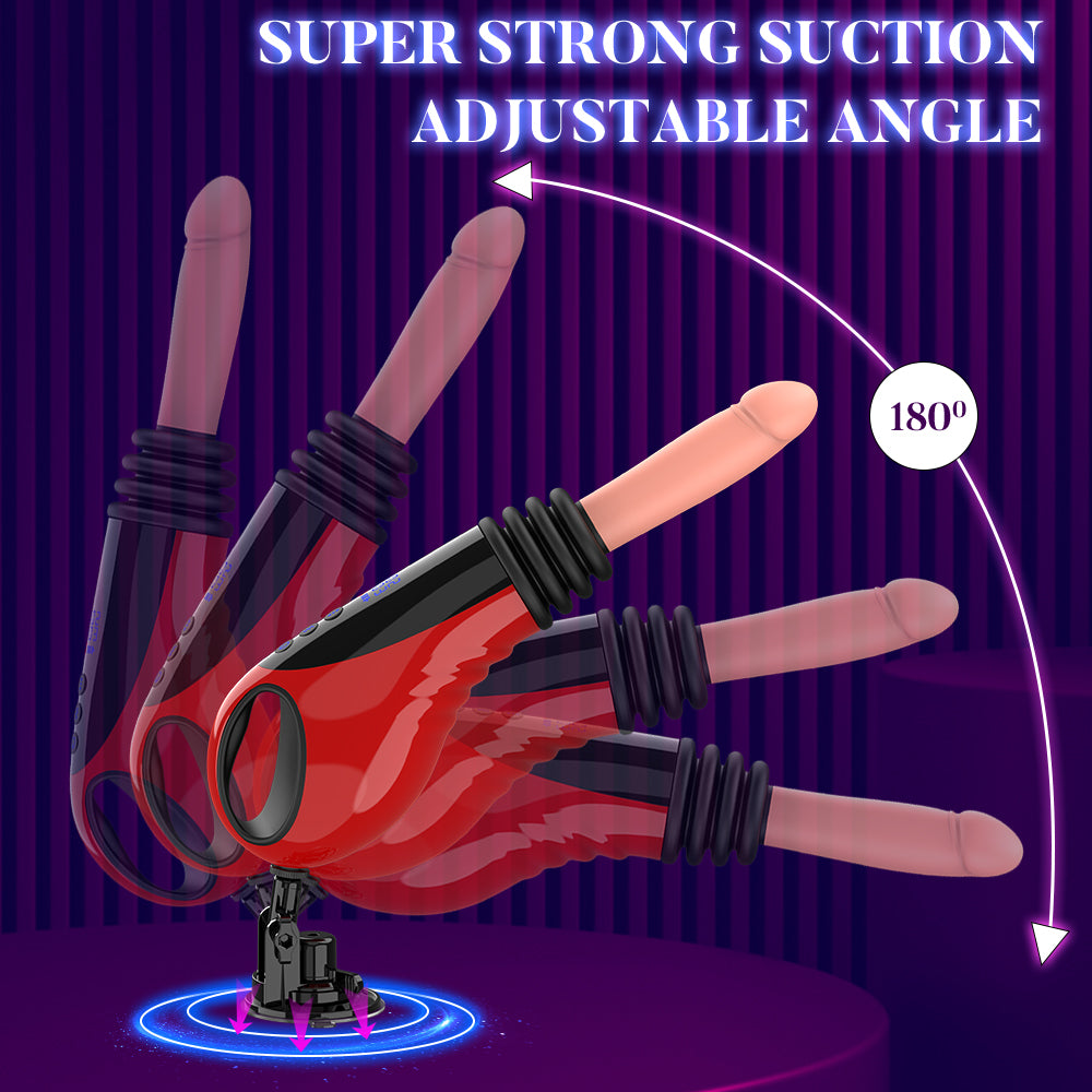 Acmejoy - 9 Thrusting Vibrating Heating Dildo Sex Machine Dildos
