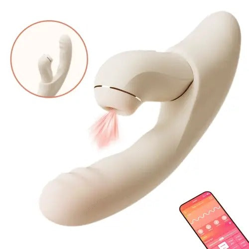 Acmejoy - 4 IN 1 APP Control Thrusting Sucking Heating G-spot Vibrators Detachable Stimulator Vibrators