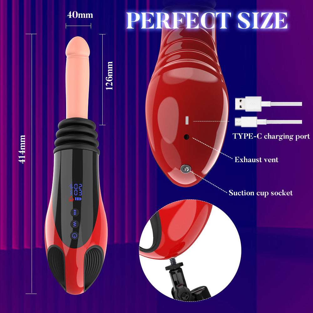 Acmejoy - 9 Thrusting Vibrating Heating Dildo Sex Machine Dildos