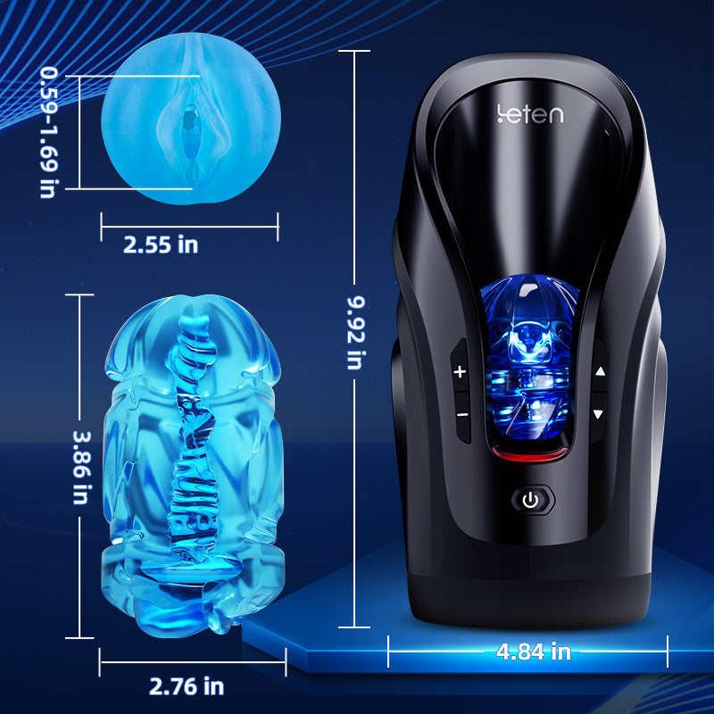 Acmejoy -Leten 3D Fleshy Telescopic Vibrating Automatic Male Masturbator Blowjob Stroker Masturbation Cup