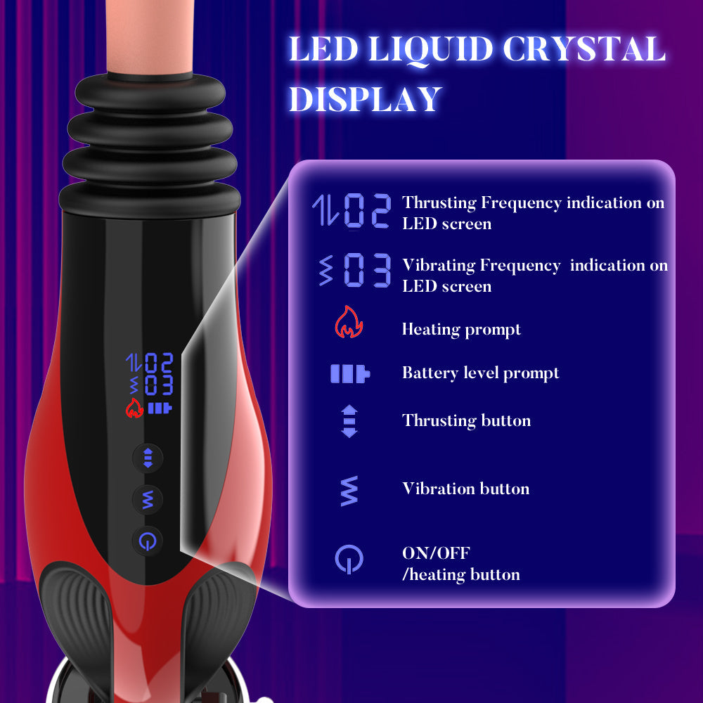 Acmejoy - 9 Thrusting Vibrating Heating Dildo Sex Machine Dildos