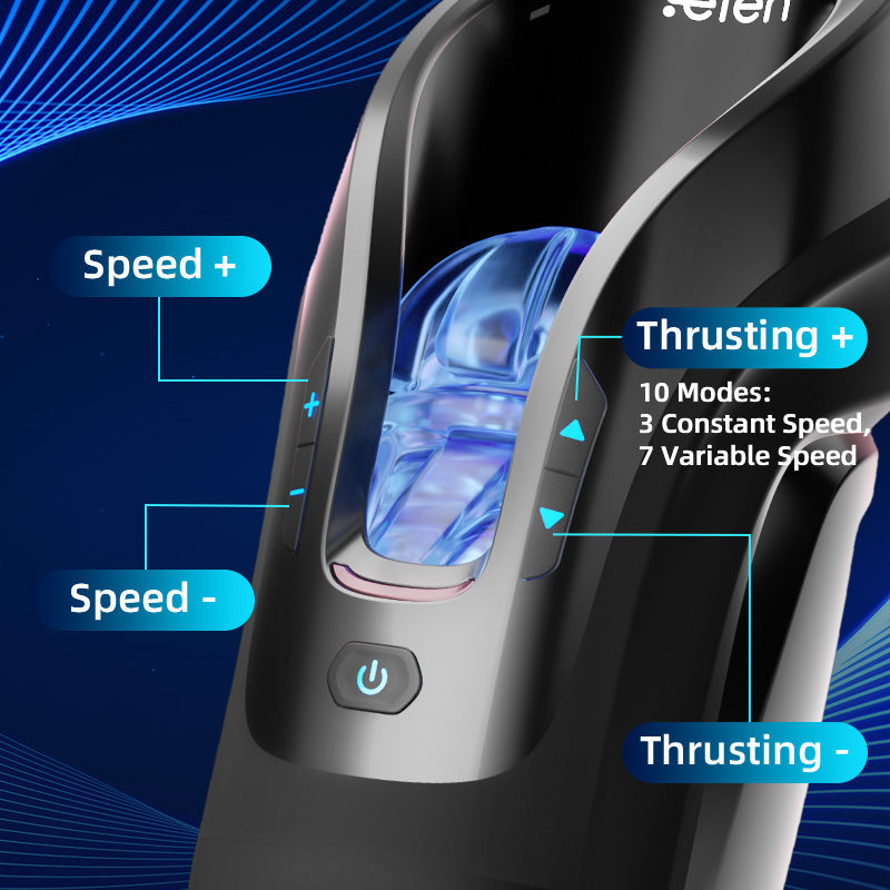 Acmejoy -Leten 3D Fleshy Telescopic Vibrating Automatic Male Masturbator Blowjob Stroker Masturbation Cup