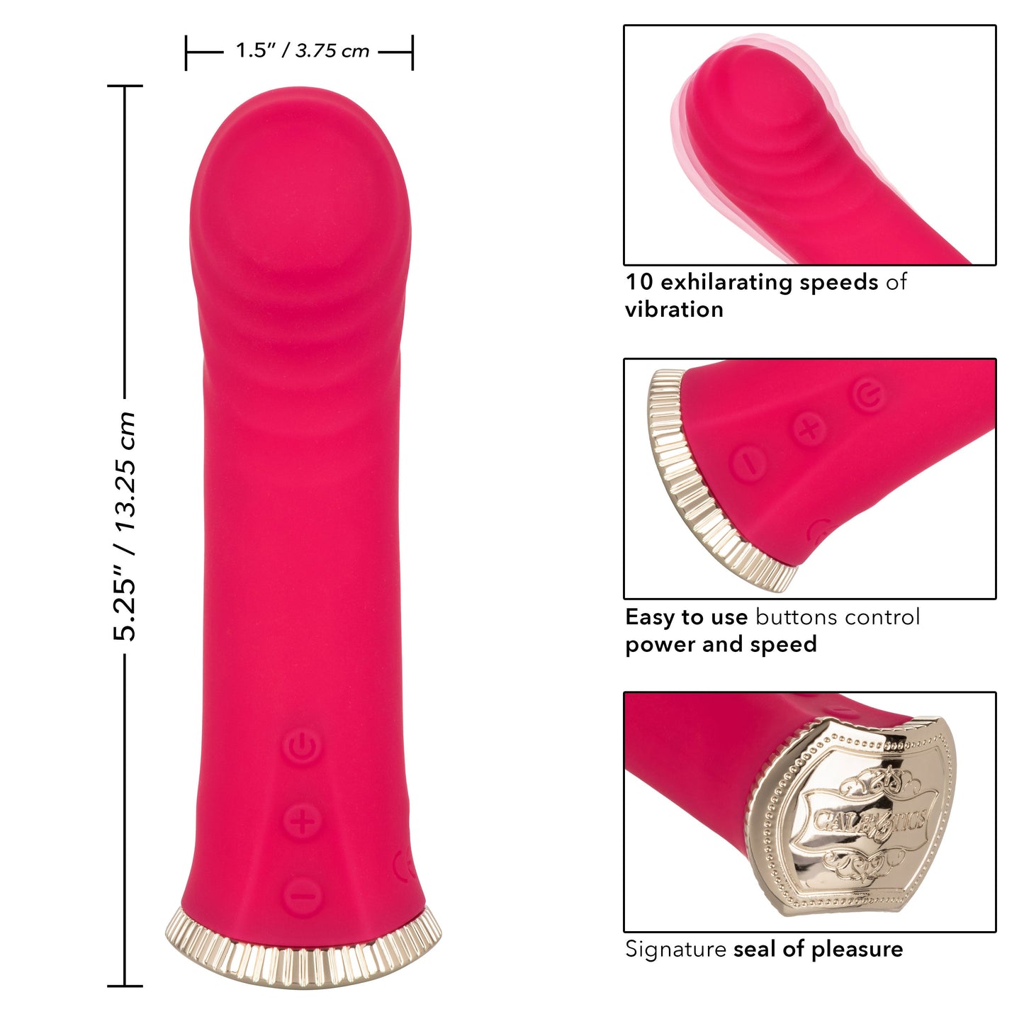 Uncorked Merlot Mini Massager Vibrator in Pink with 10 Speeds and 3-Inch Silicone Personal Vibrator