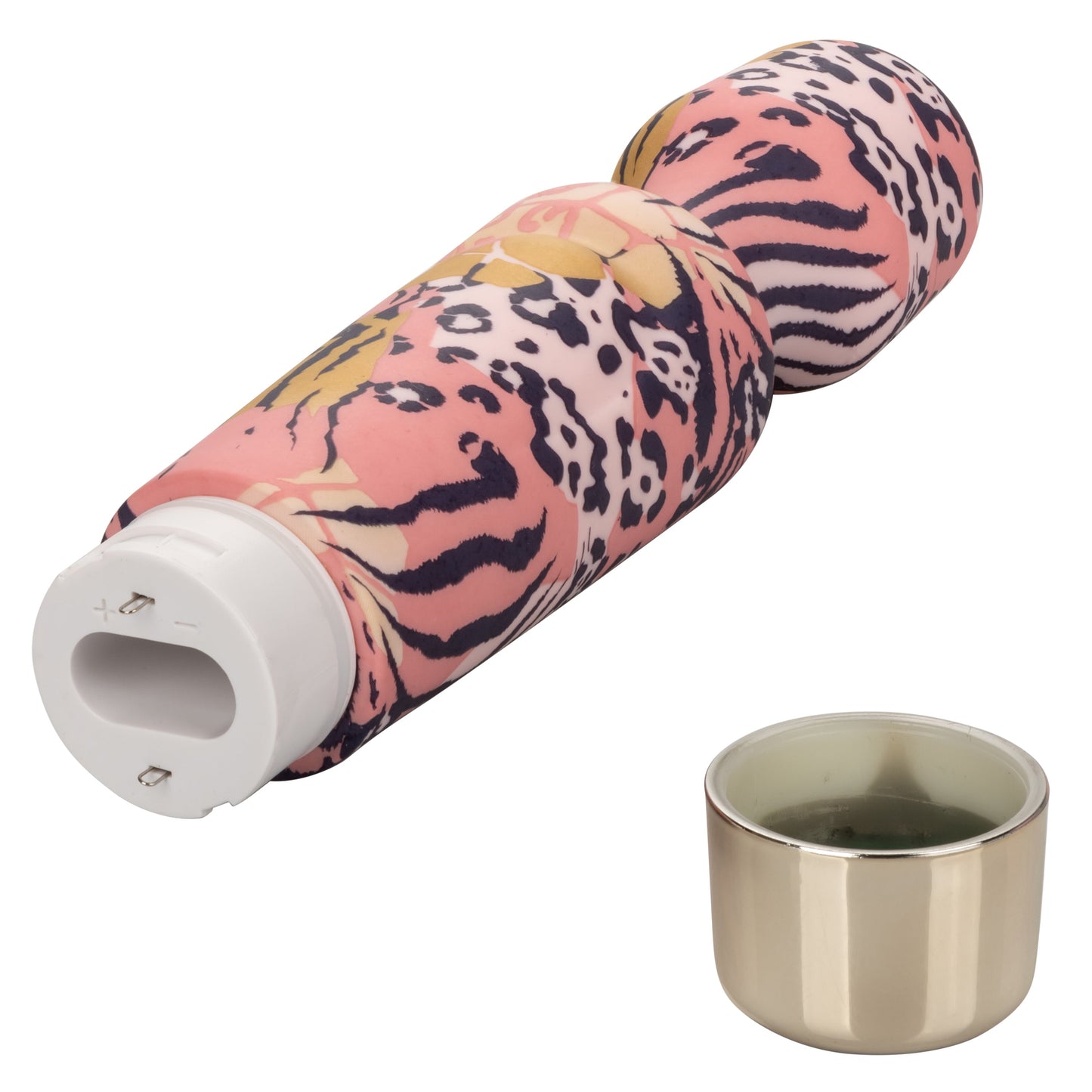 Naughty Bits WTF Wand to Fuck Pink and Gold Flexible Silicone Personal Massager - Waterproof