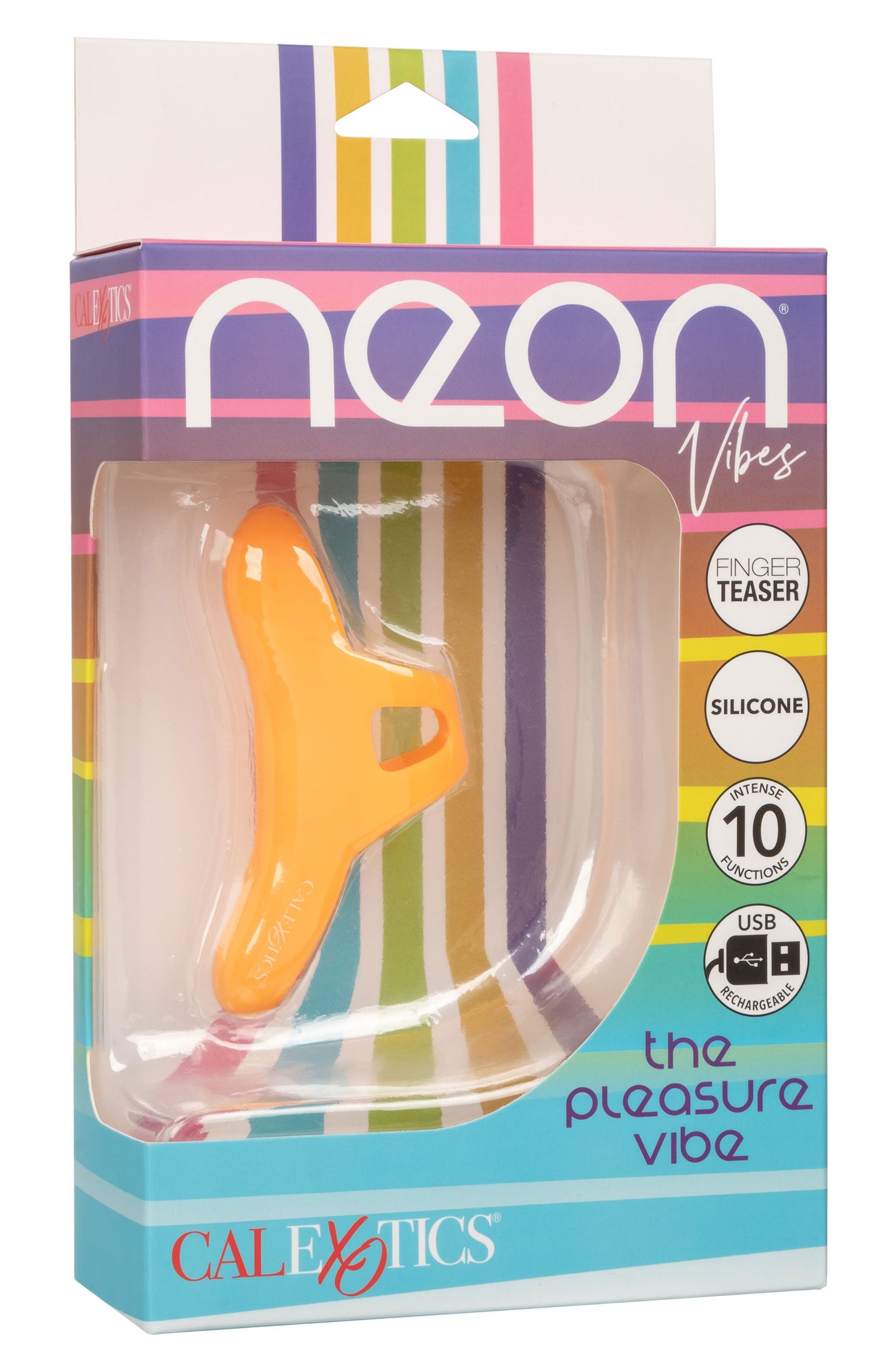 Neon Vibes The Pleasure Vibe (Orange) – Rechargeable Ergonomic Finger Vibrator with 10 Functions