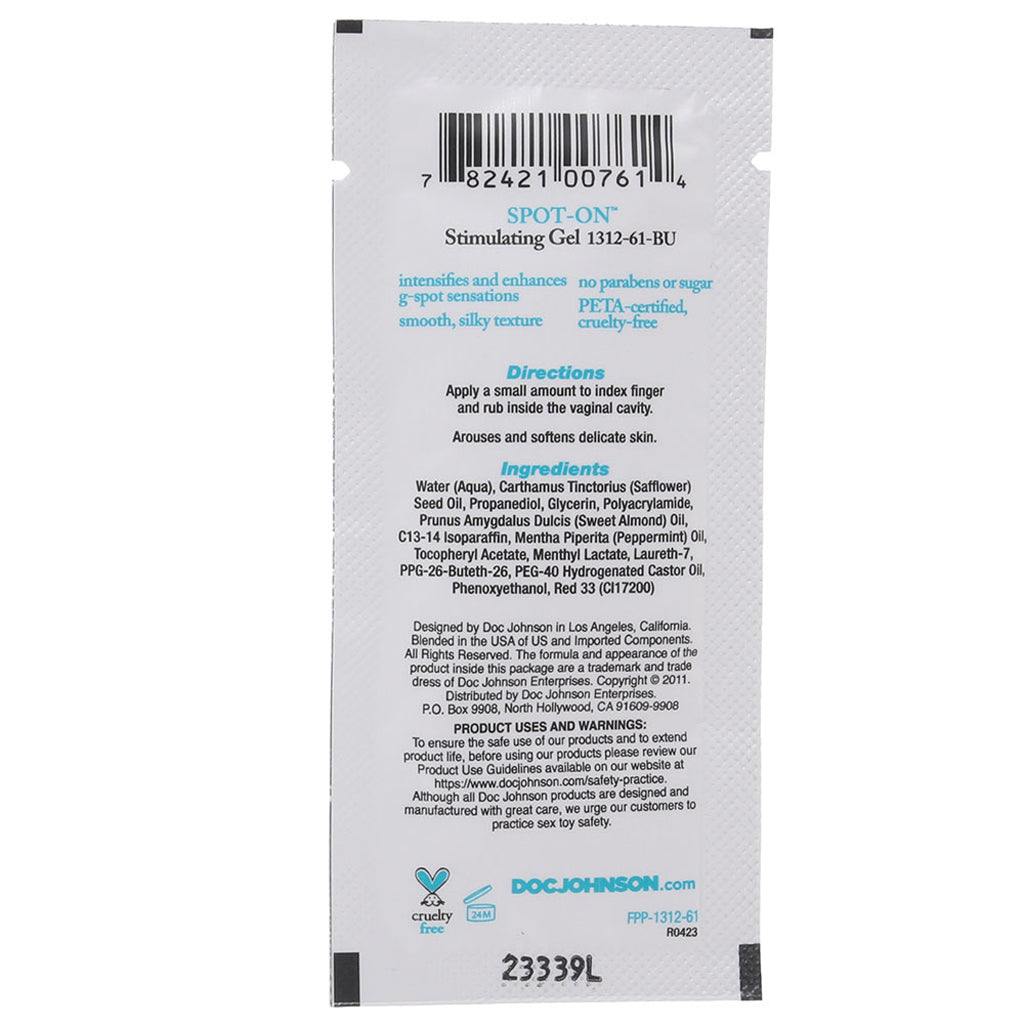 Spot-On G-Spot Stimulating Gel in .25oz/7.1g Lubes and Lotions > Sexual Stimulants