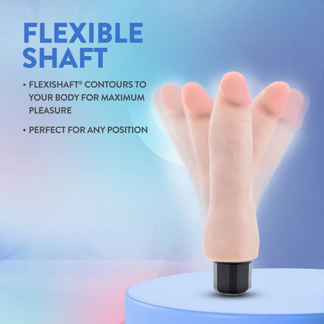 Au Naturel Vanilla Ice Bendable Vibrating Dildo Beige 8.75 Inch