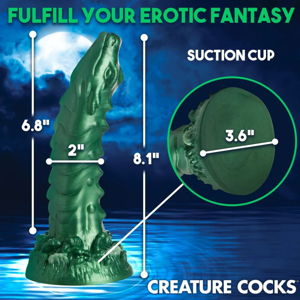 Creature Cocks Cockness Monster (Green) – 8.1" Silicone Dragon Dildo