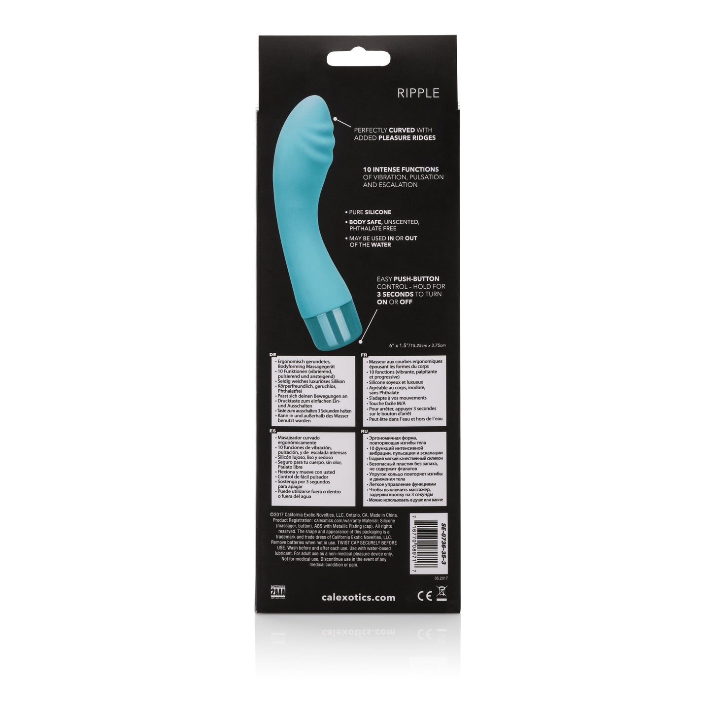 Eden Ripple – Waterproof 6 Inch Silicone G-Spot Vibrator