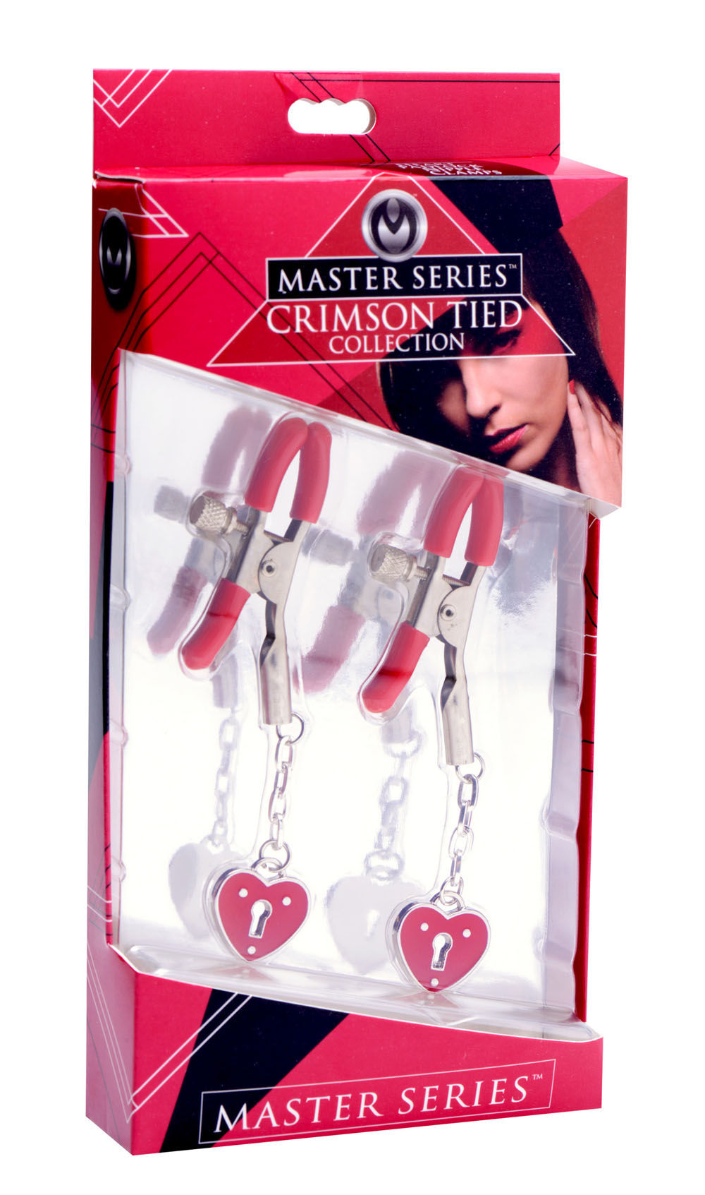 Charmed Heart Padlock Nipple Clamps with Adjustable Screw Grip