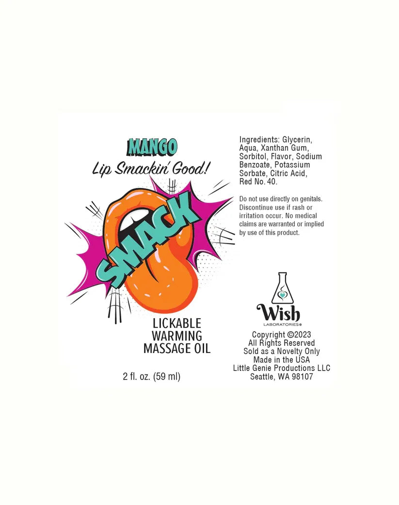 Smack Mango Lickable Massage Oil 2oz – Warming Massage Oil