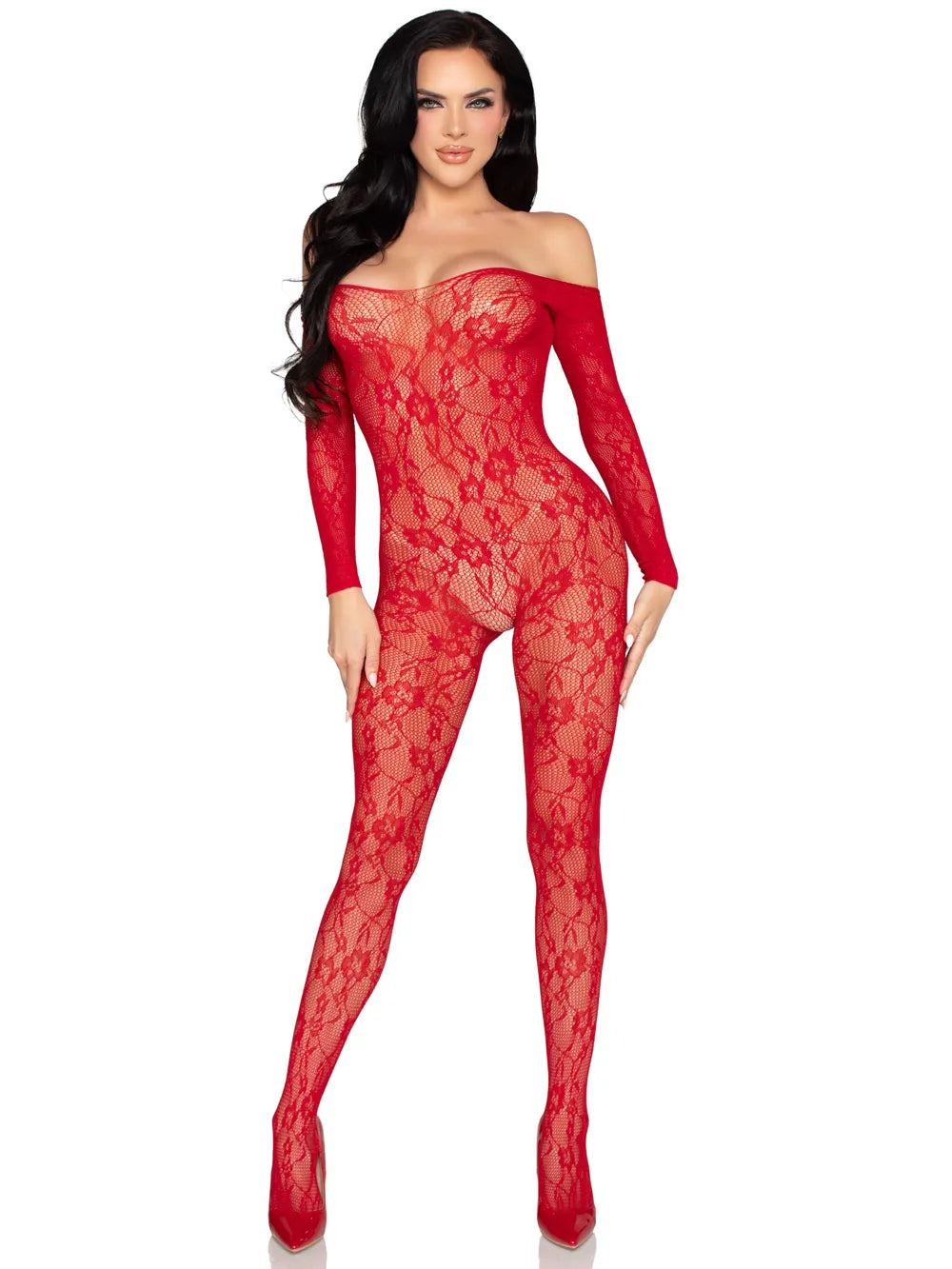 Lace Lingerie Jumpsuit (Red) – Lace Lingerie