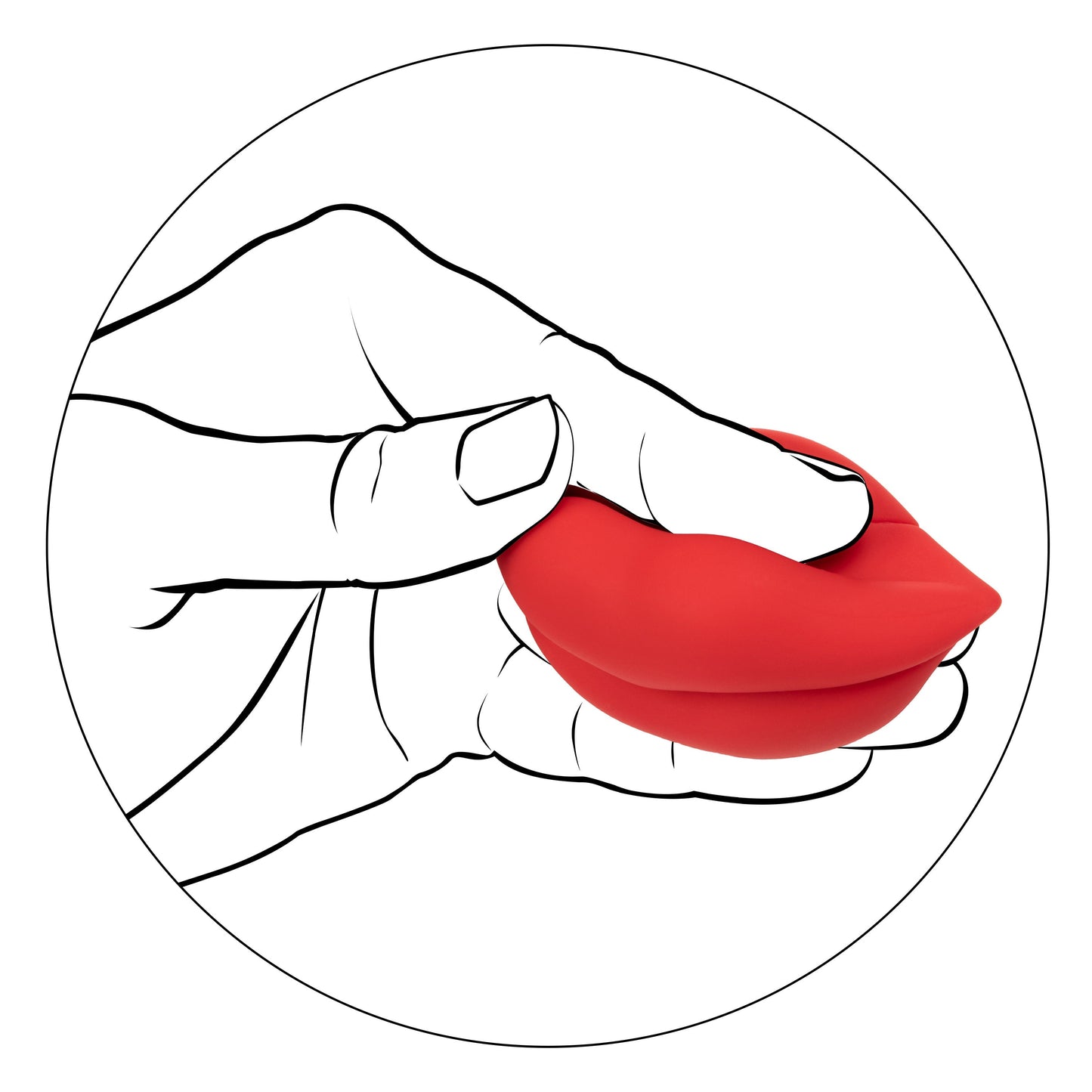 Naughty Bits MUAH Mini Red Lip-Shaped Silicone Vibrator 3.25 Inches Waterproof