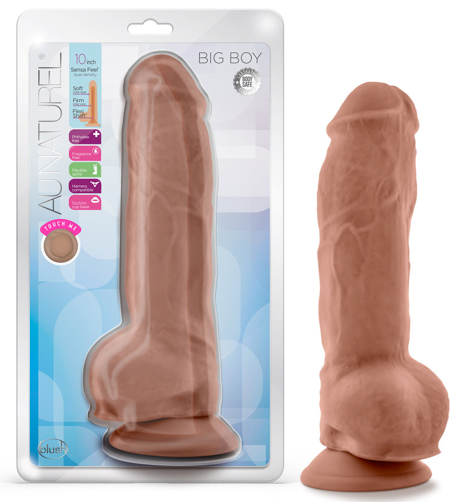 Au Naturel Big Boy 10 Inch Mocha Realistic Dildo Toy