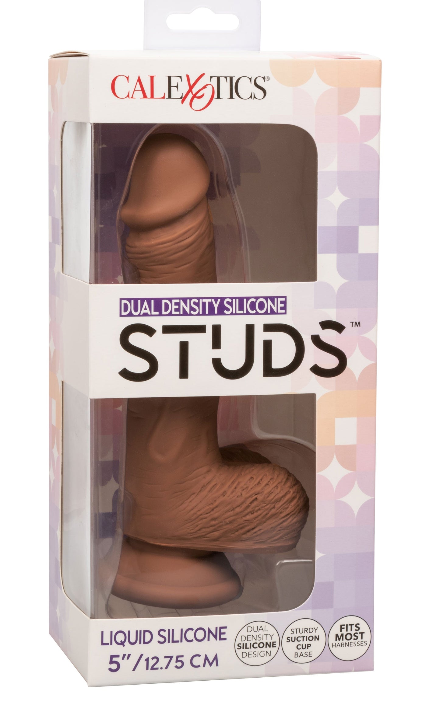 Dual Density Silicone Studs 5 Inch 12.75 cm Brown Realistic Flexible Design with Suction Cup Base