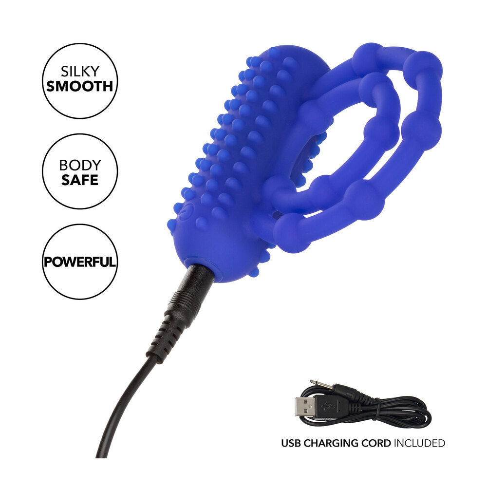 Maximus 10 Bead Rechargeable (Black) – Stretchy Silicone Cock Ring