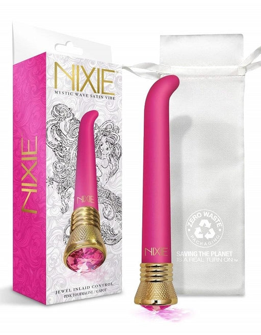 Nixie Jewel Satin G Vibe Pink Tourmaline 7 Inch Waterproof Multi-Speed Vibrator