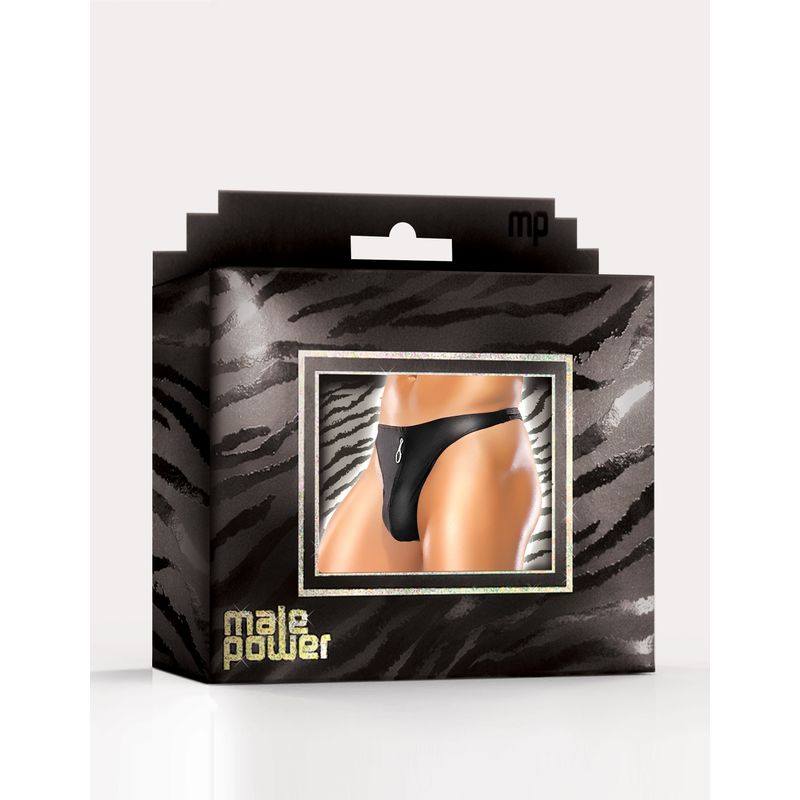 Male Power Zipper Thong Black for Men