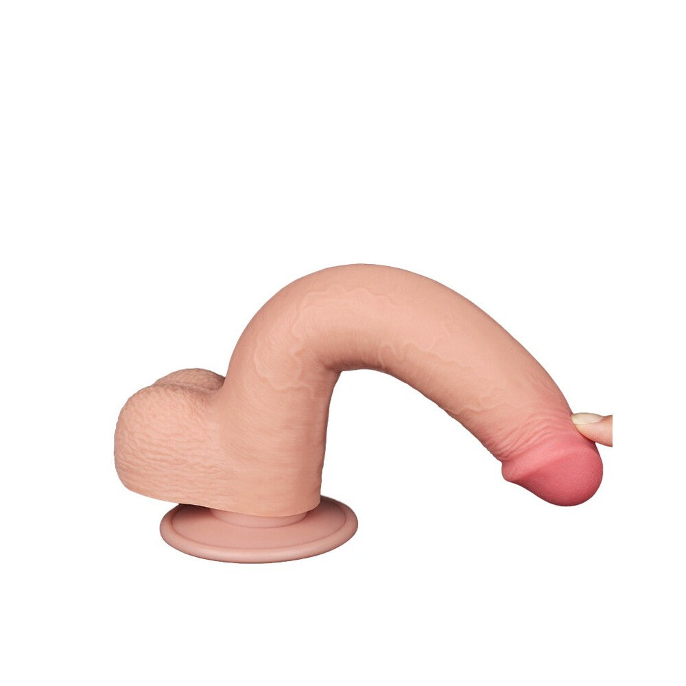 Lovetoy Sliding Easy Bend 9 Inch Dual-Layer Skin Dildo