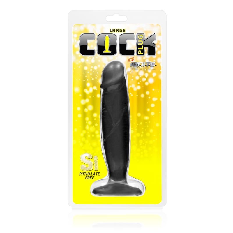 Cock Plug Large Black – 7.5 Inch Realistic PVC Cock Plug