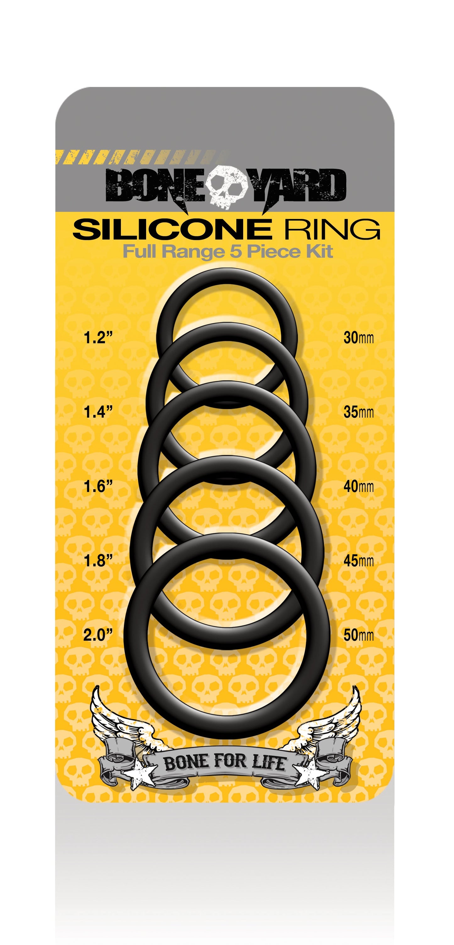 Boneyard Silicone Ring Five Piece Kit Black