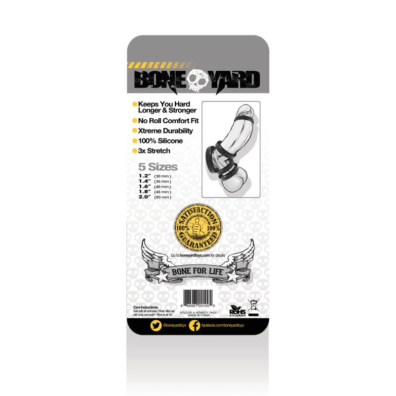 Boneyard Silicone Ring Five Piece Kit Black