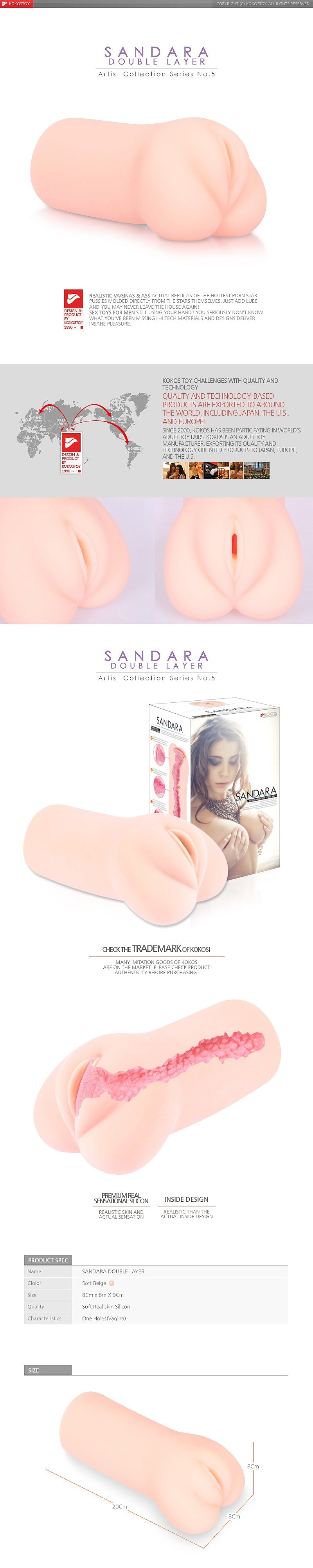 Masturbator Sandara Realistic Double Layer Stimulation