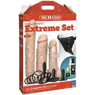 Vac-U-Lock Dual Density Extreme Set With 10.5, 12, and 15.5 Inch ULTRASKYN Attachments and Harness