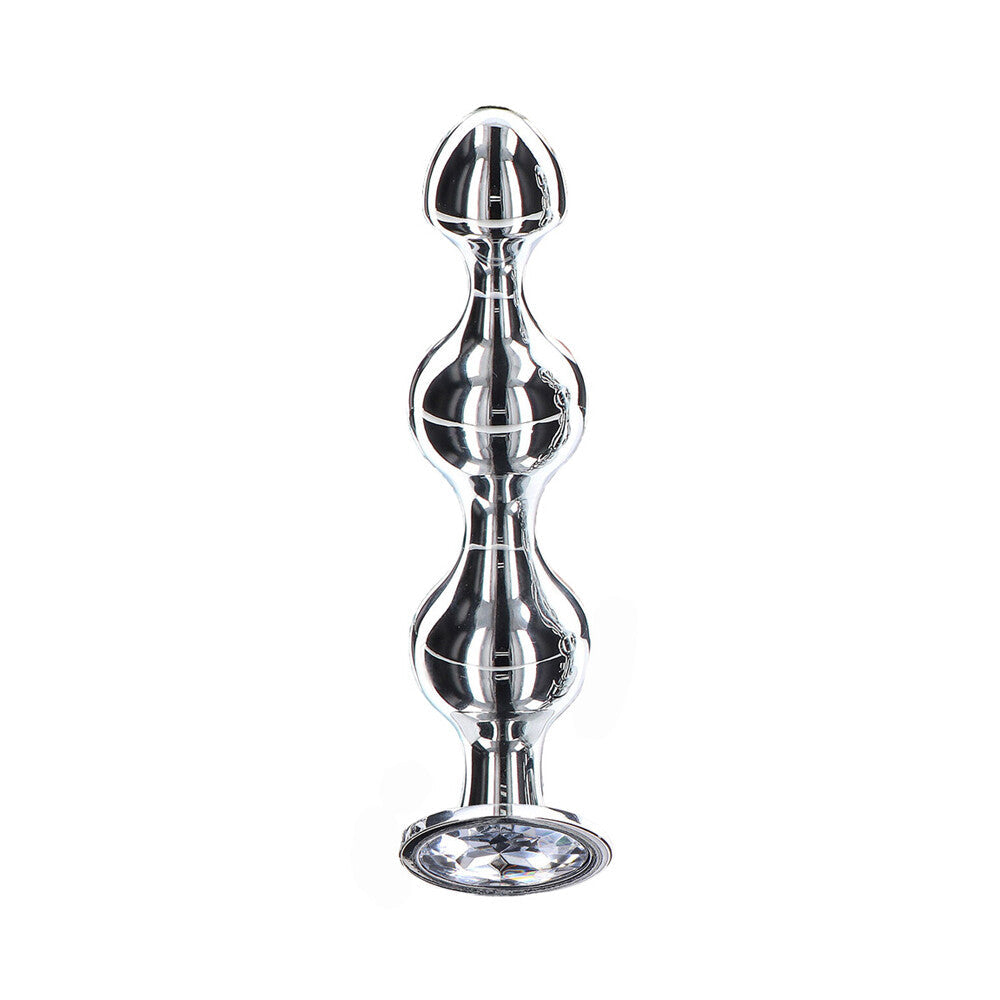 Diamond Star Beads Small – Smooth Aluminium Butt Plug with Jewel Base