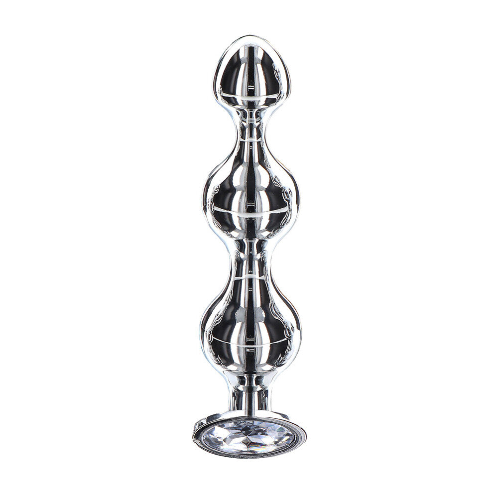 Diamond Star Beads Medium – Aluminium Butt Plug with Jewel Base