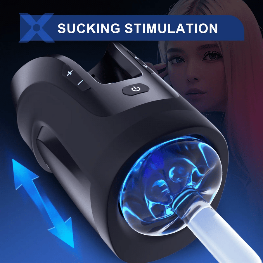 Acmejoy -Leten 3D Fleshy Telescopic Vibrating Automatic Male Masturbator Blowjob Stroker Masturbation Cup