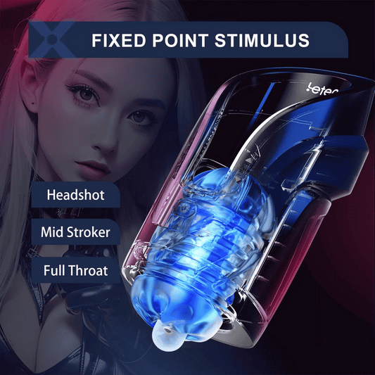 Acmejoy -Leten 3D Fleshy Telescopic Vibrating Automatic Male Masturbator Blowjob Stroker Masturbation Cup