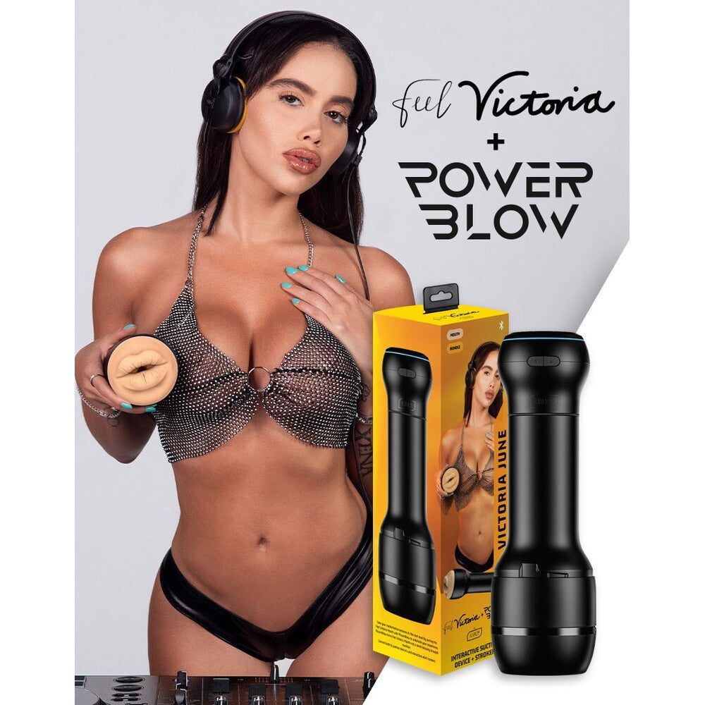 Kiiroo Combo PowerBlow and FeelStar Victoria June Interactive Masturbator