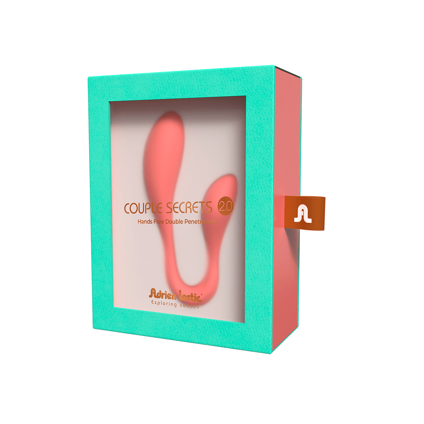 Adrien Lastic Couple Secrets II Dual-Head Vibrator with App Control, Silicone, Coral Pink