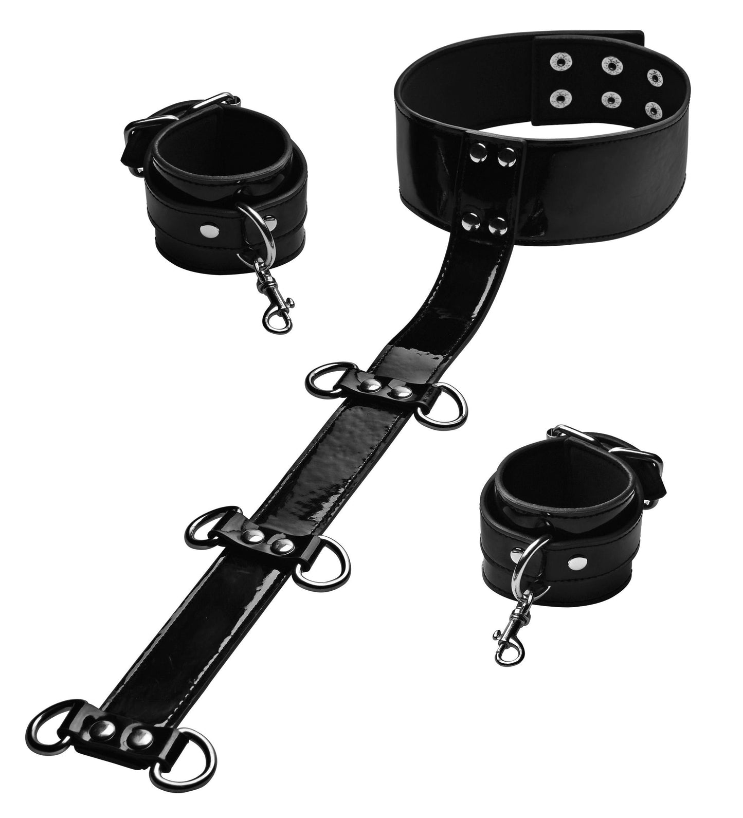 Bound Around Neck to Wrist Restraints for BDSM Play