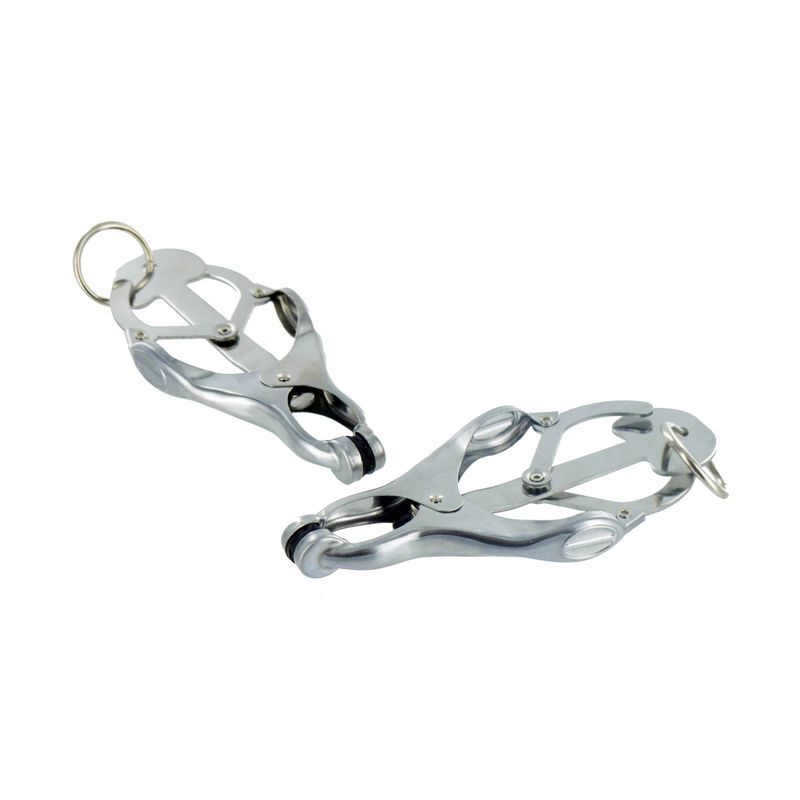 Ringed Monarch – Chrome Clover-Style Nipple Vice Clamp