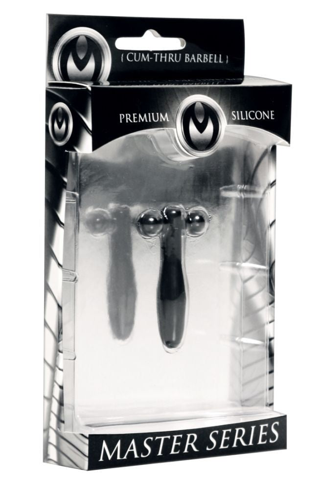 Silicone Cum Thru Barbell Penis Plug for Urethral Play