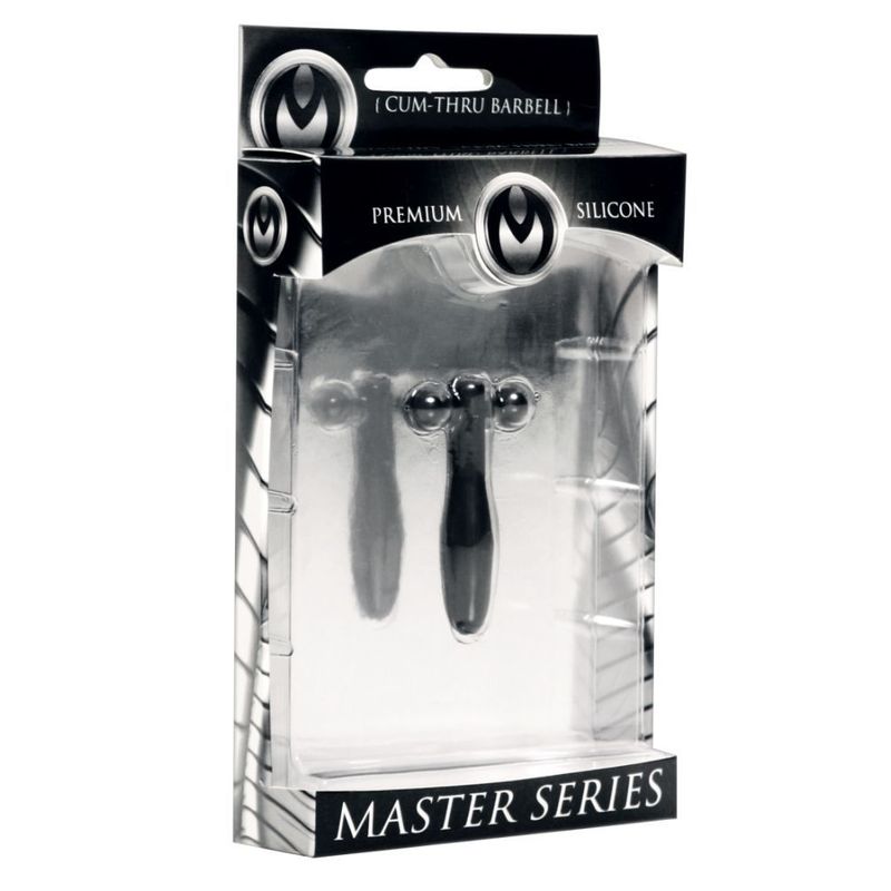 Silicone Cum Thru Barbell Penis Plug for Urethral Play