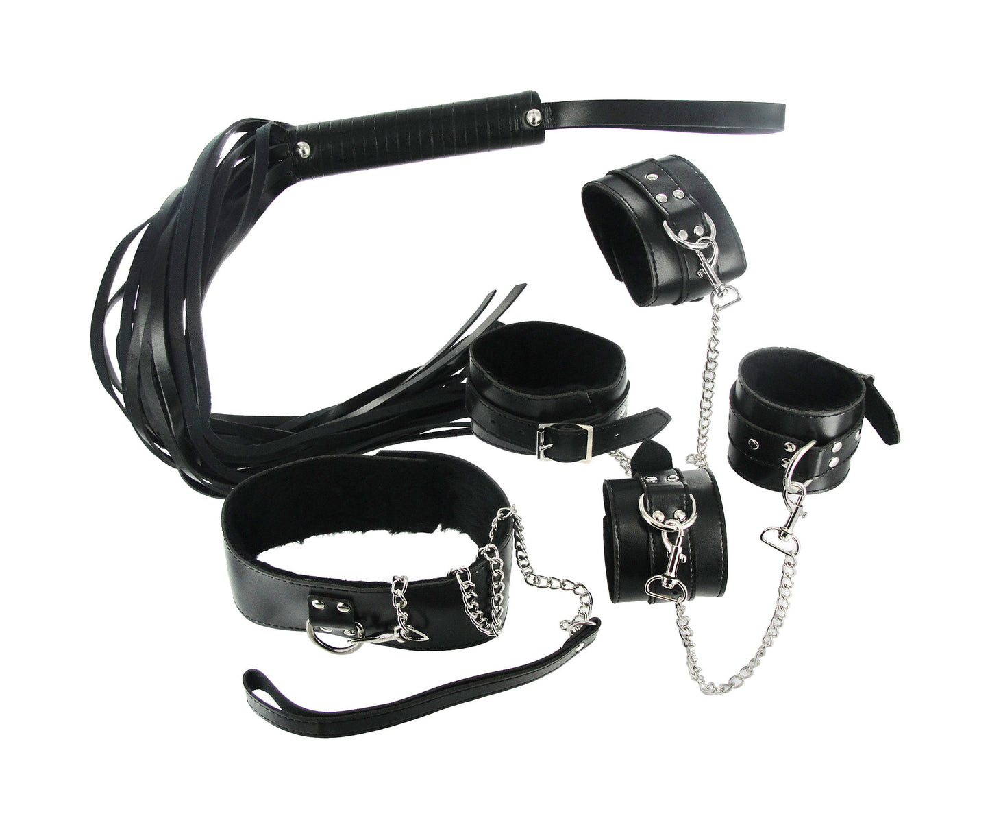7 Pc Bondage Adventure Set with Adjustable Cuffs and Collar