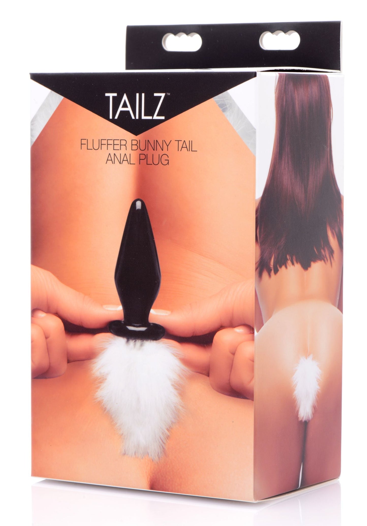 White Fluffer Bunny Tail Glass Anal Plug for Playful Sensation