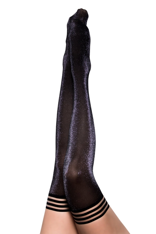 Kixies KAYLEE Grey Shimmer Thigh Highs Size B