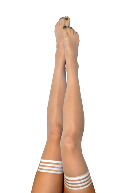 Kixies Ashley Size C White Thigh-High Stockings