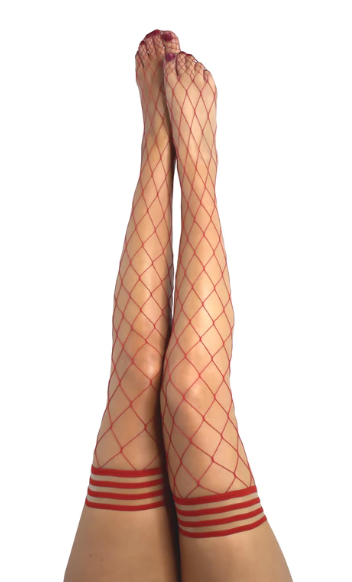 Kixies Claudia Large Diamond Fishnet Thigh Highs Size C