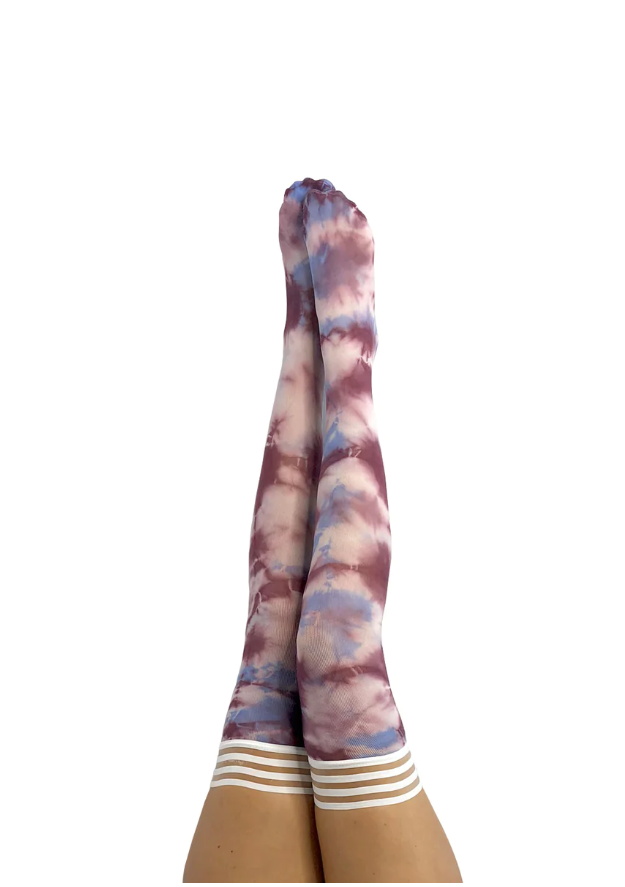 Kixies Madisen Blue Pink Purple Tie-Dye Thigh-Highs Size B