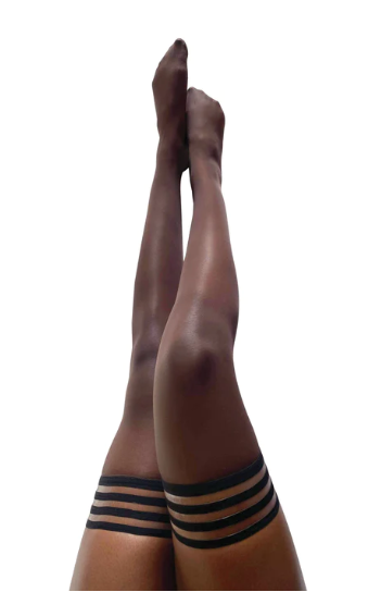 Kixies Marissa Size A Chocolate Nude Sheer Thigh-High Tights