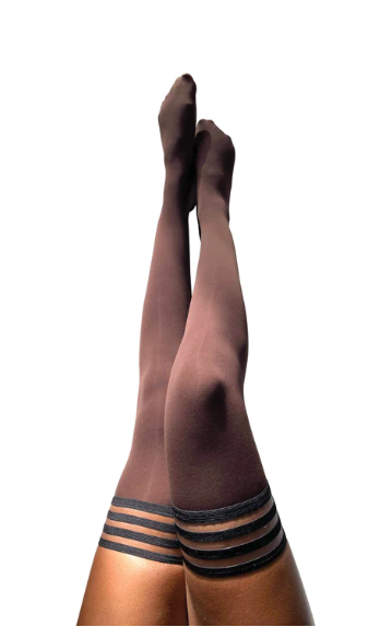 Kixies Autumn Chocolate Nude Thigh-Highs Size B Up to 25 Inch