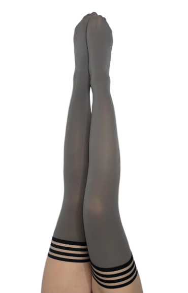 Kixies Sierra Grey Opaque Thigh-High Tights Size C