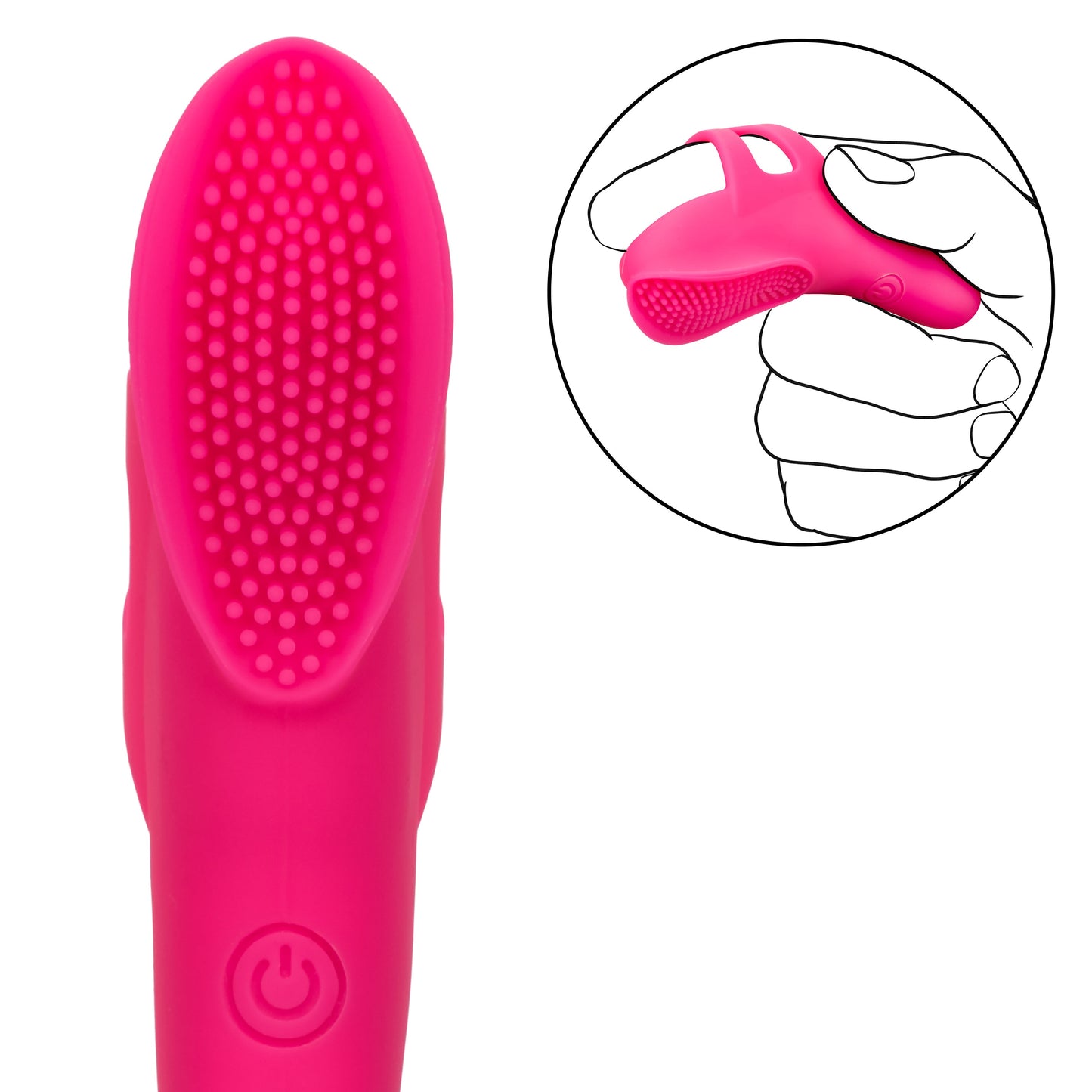 Neon Vibes The Nubby Vibe Pink Silicone Finger Teaser with 10 Functions and Rechargeable